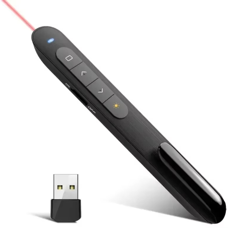 Laser Pointer Presenter - ปากกาเลเซอร์ไร้สายสีแดงสำหรับเปลี่ยนหน้าสไลด์ 2.4G RF พร้อมรีโมทควบคุมระดับเสียง สำหรับงานนำเสนอ PPT