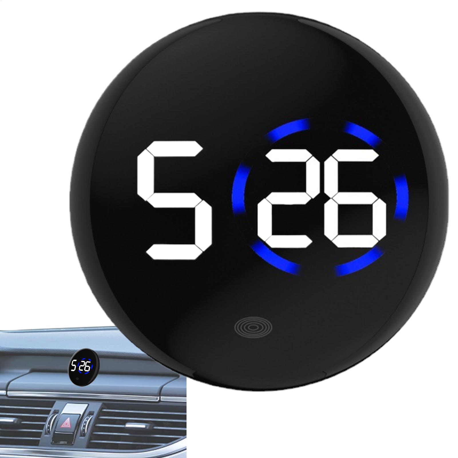 Electronics Gadgets For Car - นาฬิกา LED สำหรับรถยนต์ที่ทันสมัย ​​นาฬิกาติดแผงหน้าปัดแบบสัมผัส นาฬิกาดิจิตอลสำหรับรถยนต์แบบกลม จอแสดงผล