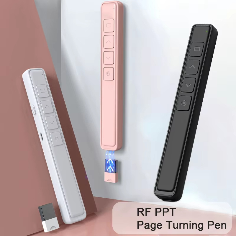 Laser Pointer Presenter - ปากกาเลเซอร์ไร้สายสำหรับนำเสนอ พร้อมฟังก์ชั่นเปลี่ยนหน้าสไลด์ ปากกาสไตลัส ตัวชี้เลเซอร์ รีโมทคอนโทรลอินฟราเรดสำหรับโปรเจคเตอร์ ใช้งานง่าย