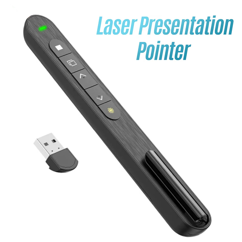 Laser Pointer Presenter - ปากกาเลเซอร์ไร้สายสำหรับนำเสนอสีแดง 2.4GHz พร้อมรีโมทควบคุมเสียง สำหรับงานนำเสนอ PPT แบบ