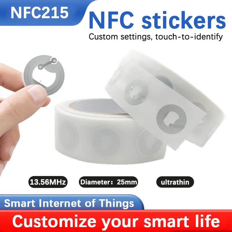 Nfc Tag Programmable - Ntag215 สติกเกอร์แท็ก NFC แบบมีกาวในตัว 13.56MHz ISO14443A
