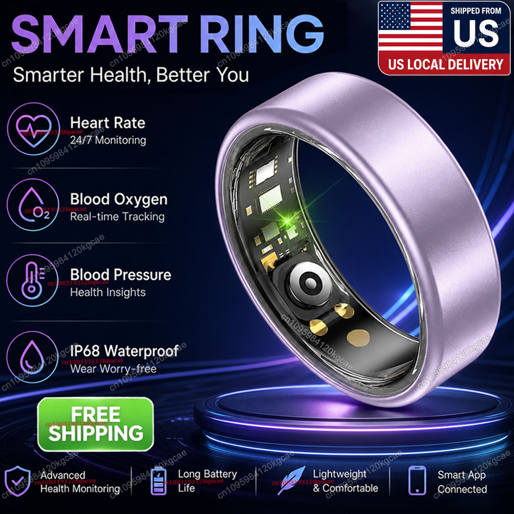 Smart Ring Health - แหวนอัจฉริยะ วัดอัตราการเต้นของหัวใจ ออกซิเจนในเลือด ติดตามการนอนหลับ กันน้ำระดับ IP68