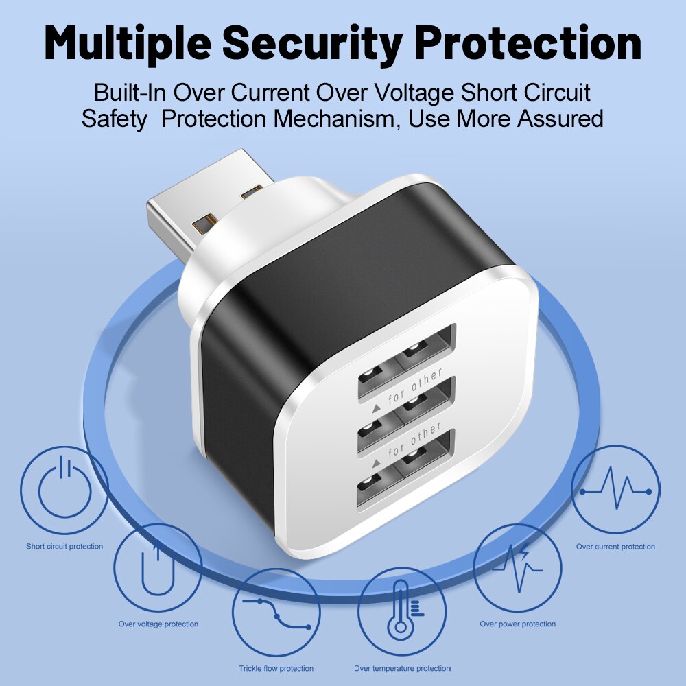 อะแดปเตอร์ช่องเสียบ USB 3 พอร์ - Electronics Gadgets For Car บทวิจารณ์และราคา