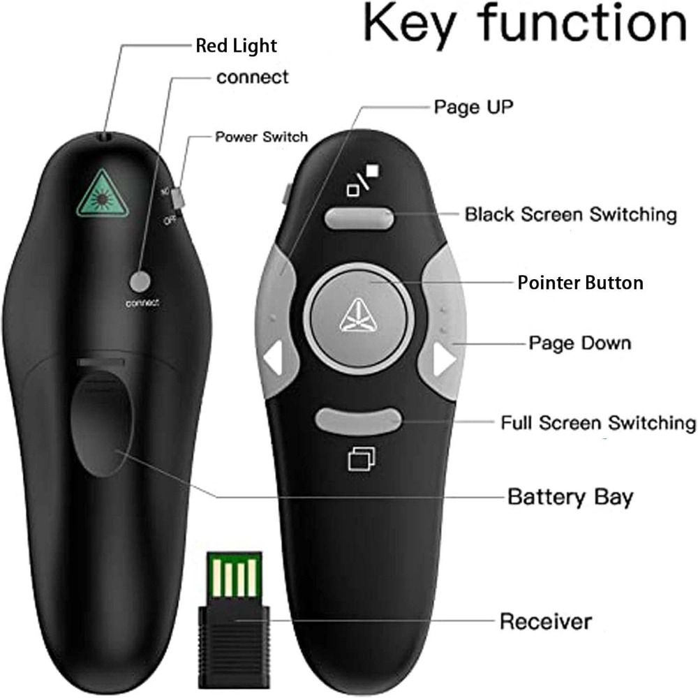 รีโมทพาวเวอร์พอยต์แบบไร้สาย 2. - Laser Pointer Presenter บทวิจารณ์และราคา