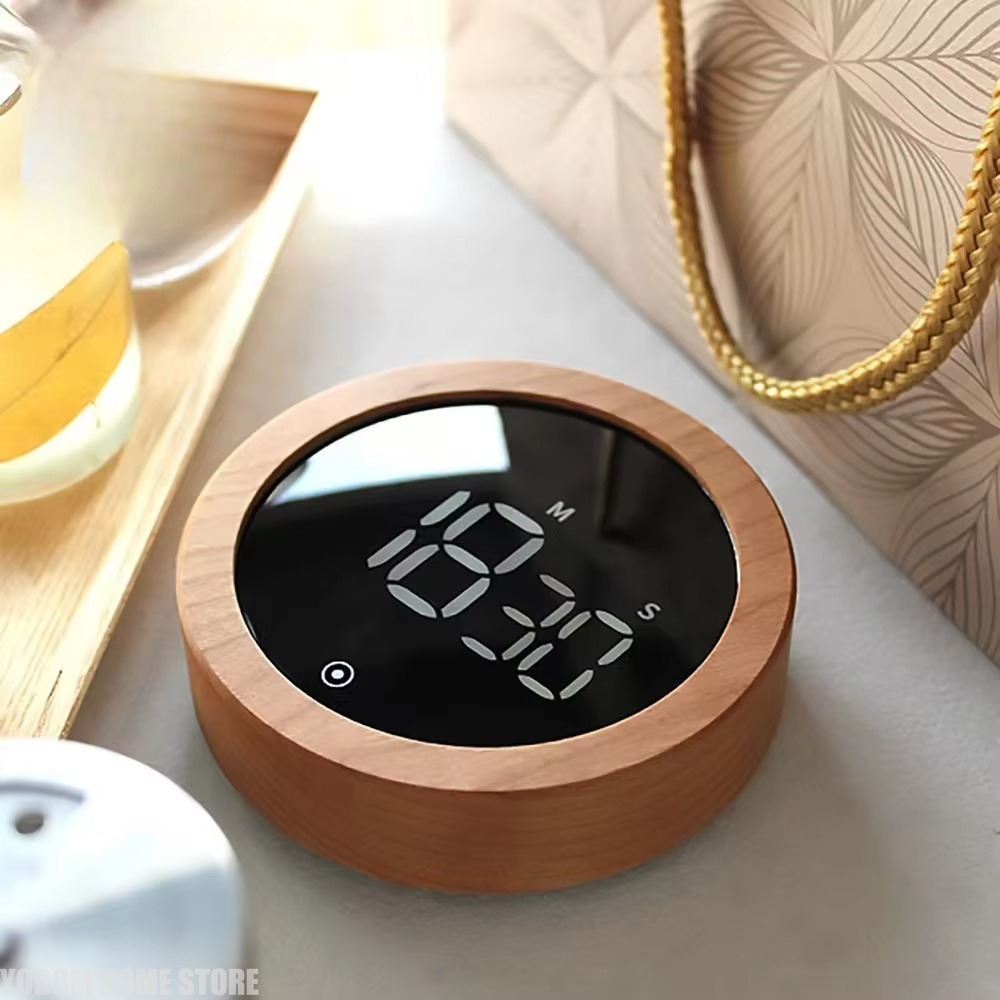 นาฬิกาจับเวลาแบบหมุนลายไม้ LED - Electronics And Gadgets With I บทวิจารณ์และราคา