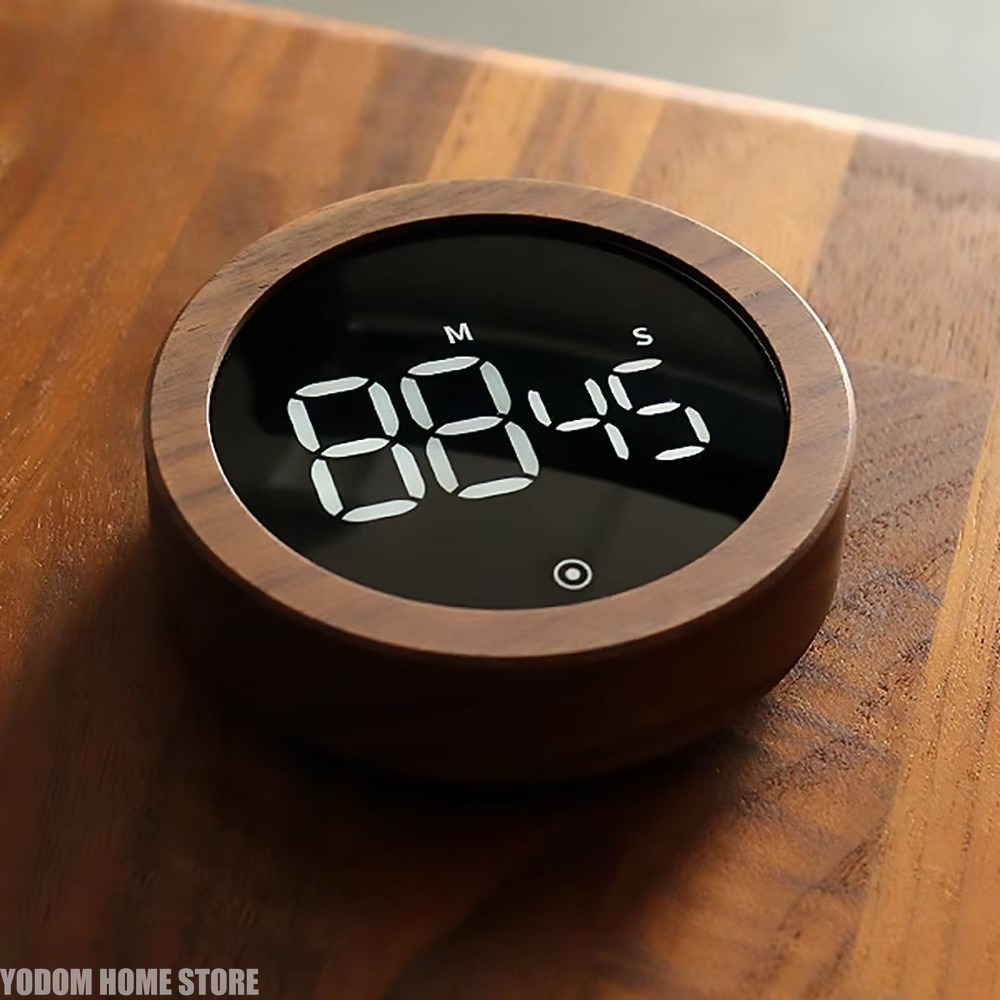 นาฬิกาจับเวลาแบบหมุนลายไม้ LED - Electronics And Gadgets With I บทวิจารณ์และราคา
